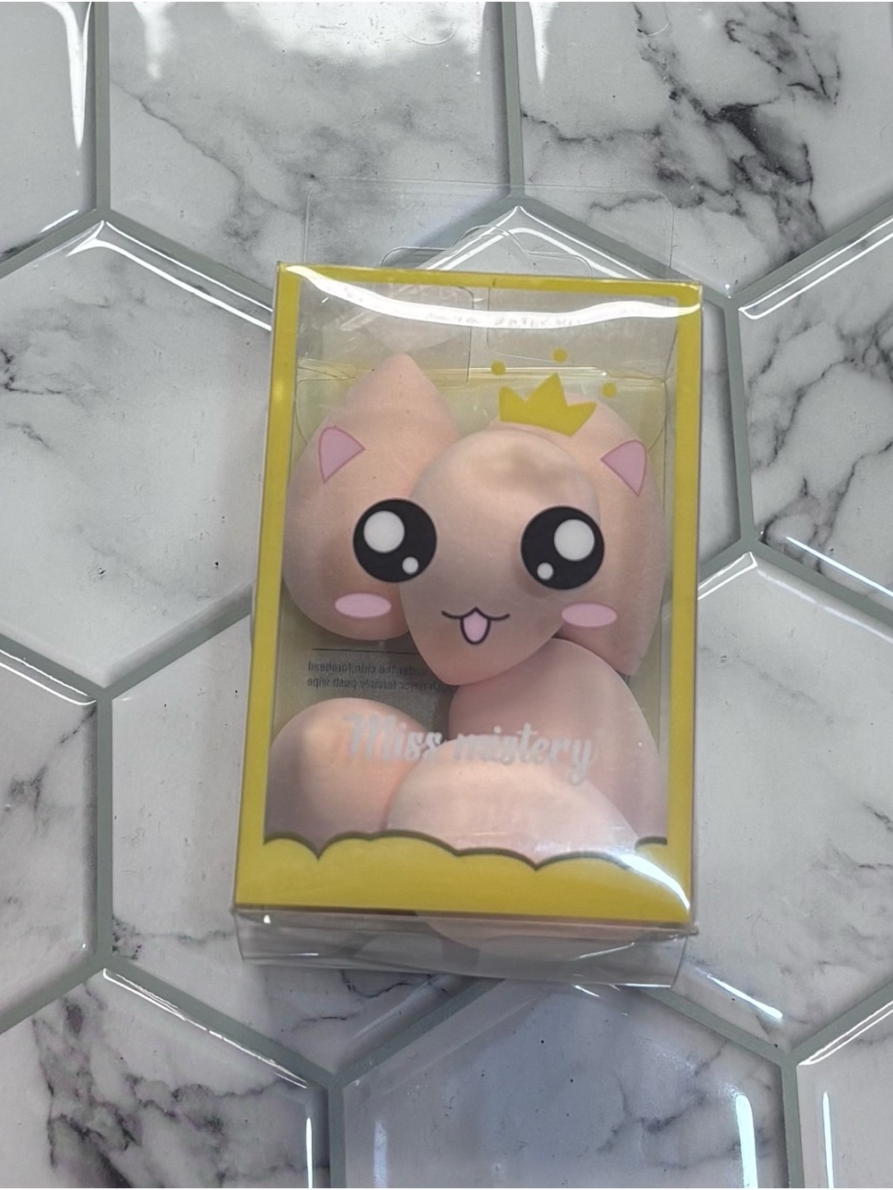 Cute Pink Cat Face Makeup Sponge Set